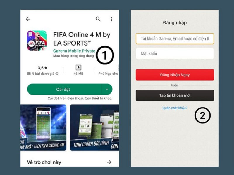 Hướng dẫn chơi FIFA Online 4 Android đơn giản, hiệu quả 7 Tải game và đăng nhập vào tài khoản Fifa Online 4