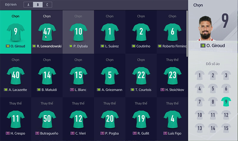 Hướng dẫn đổi số áo cầu thủ trong FIFA Online 4 đơn giản nhất 6 Đổi số áo cầu thủ trong fifa online 4 không quá khó
